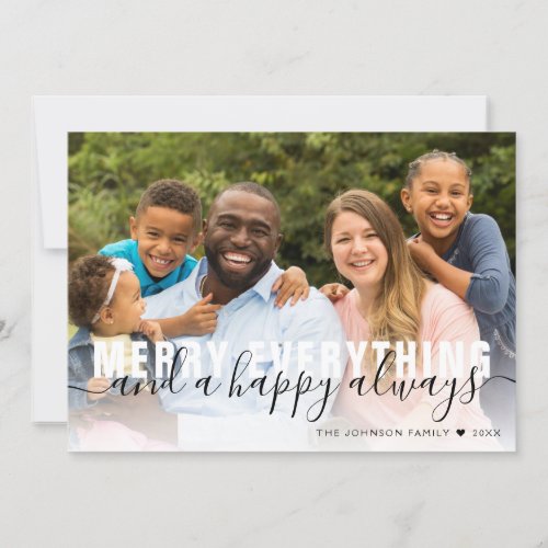 Merry Everything Family Gold Foil Christmas Holiday Card