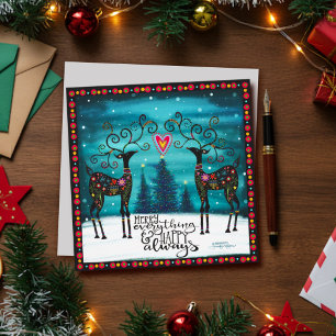Merry Everything Festive Reindeer Inspirivity Holiday Card