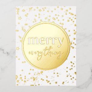 Merry Everything Foil Holiday Postcard
