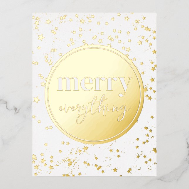 Merry Everything Foil Holiday Postcard (Front)