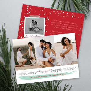 Merry Everything From The Happily Married 3 Photo Holiday Card