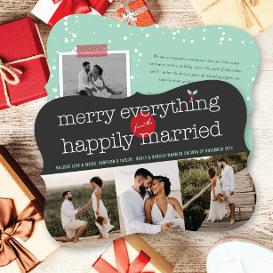 Merry Everything From The Happily Married 3 Photo Holiday Card