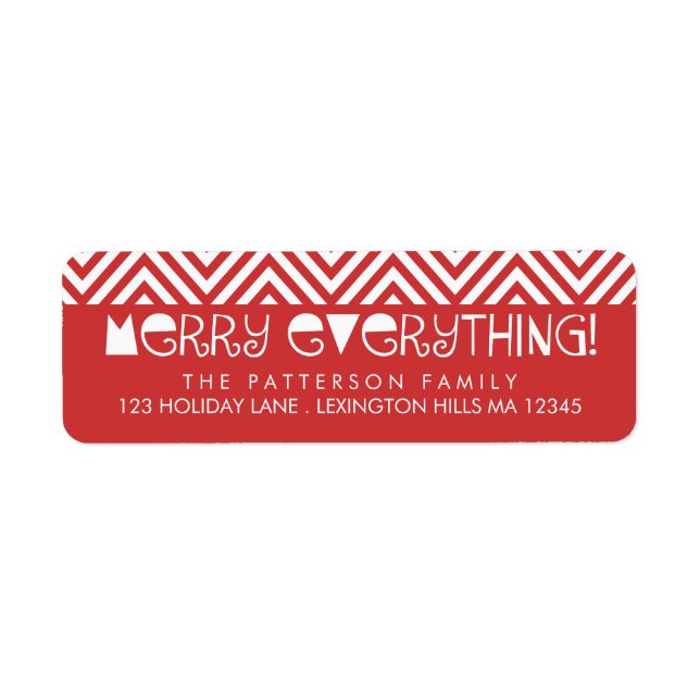 Merry Everything Fun Christmas Address Label (Front)