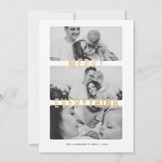 Merry Everything Gold Foil Holiday Card