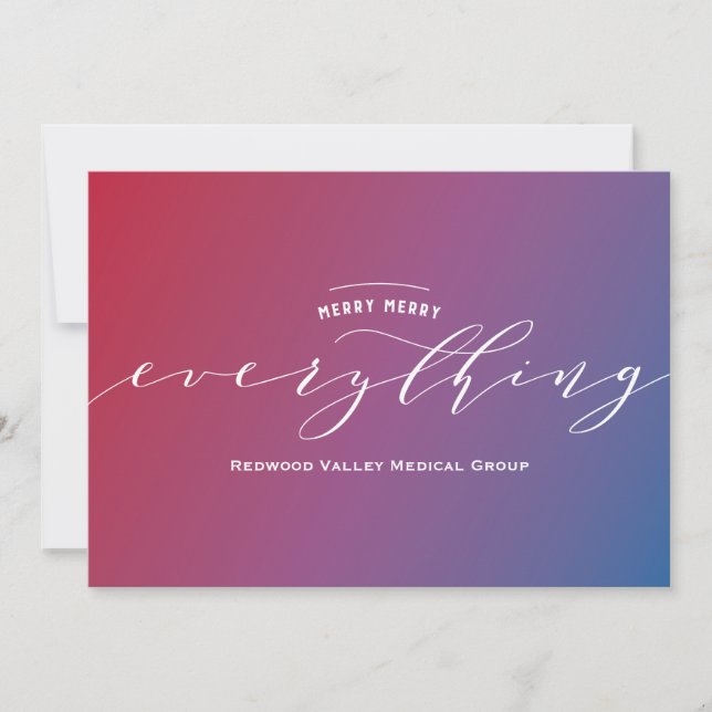 Merry Everything Gradient Holiday Card (Front)