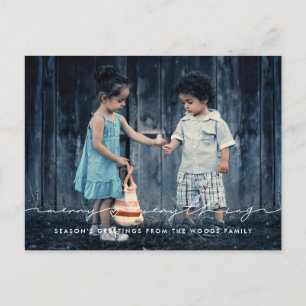 Merry everything Handwritten script holiday photo Postcard