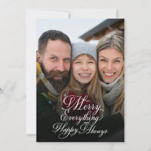 Merry Everything Happy Always Overlay Photo Holiday Card