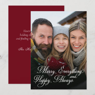 Merry Everything Happy Always Overlay Photo Holiday Card