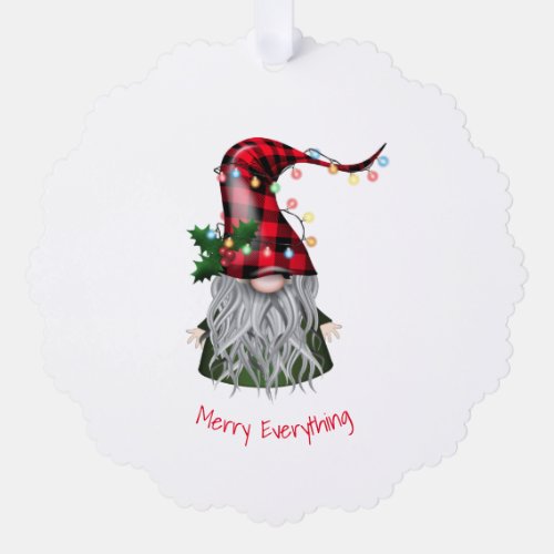 Merry Everything Holiday Gnome  Ornament Card