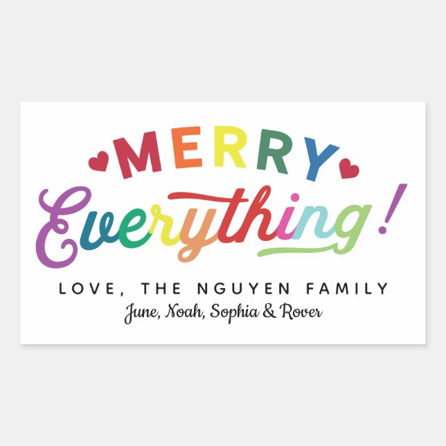 Merry Everything Holiday Labels Colorful and Fun! (Front)