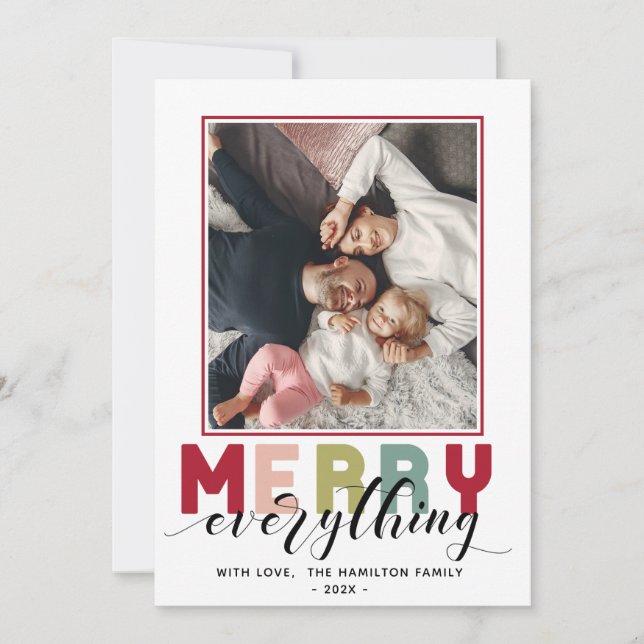 Merry everything Holiday Photo card (Front)