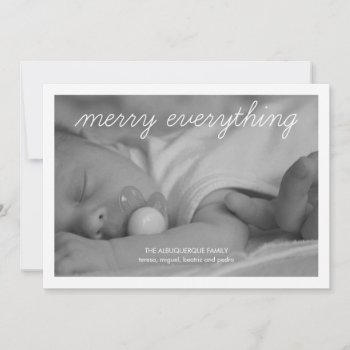 Merry Everything Holiday Photo Green Christmas by rua_25 at Zazzle