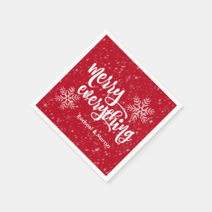 Merry Everything Holiday Snowfall Paper Napkins