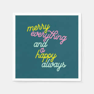 Merry Everything Mint Teal Christmas Cute Holiday Napkins