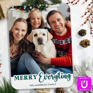 Merry Everything Personalized Modern Family Photo Magnet