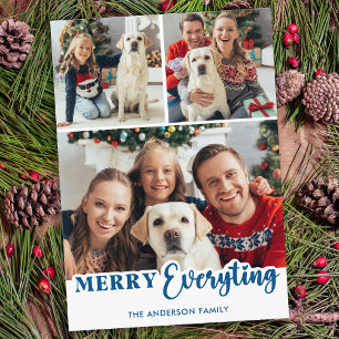 Merry Everything Personalized Modern Photo Collage Holiday Card