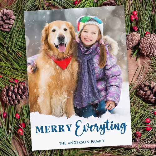 Merry Everything Personalized Photo Christmas Holiday Card