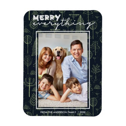 Merry Everything Personalized Photo Christmas Magnet