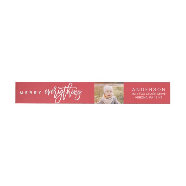 MERRY EVERYTHING Photo Christmas Address Labels (Individual)