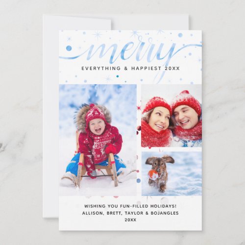 MERRY Everything Photo  Color Matching Typography Holiday Card
