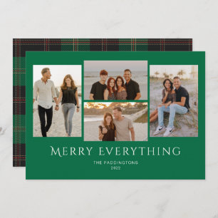 Merry Everything Photo Green Red Plaid Holiday Card