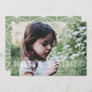 Merry Everything Retro Art Deco Christmas Photo Holiday Card