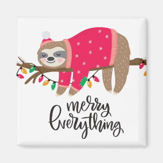 Merry Everything | Sleepy Sloth Magnet