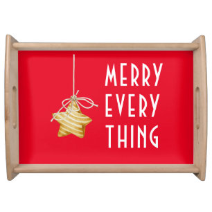 Merry Everything Star Ornament Christmas Serving Tray