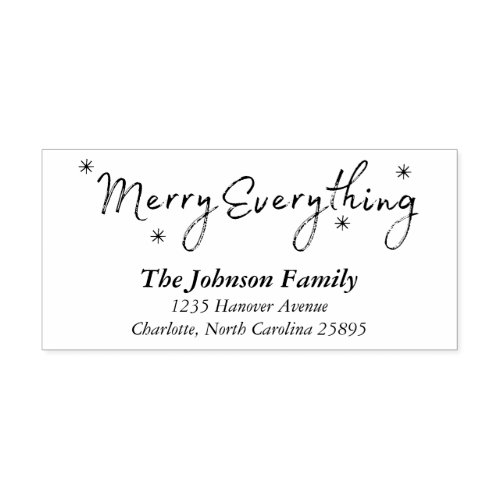Merry Everything Stars Christmas Holiday Address Self_inking Stamp