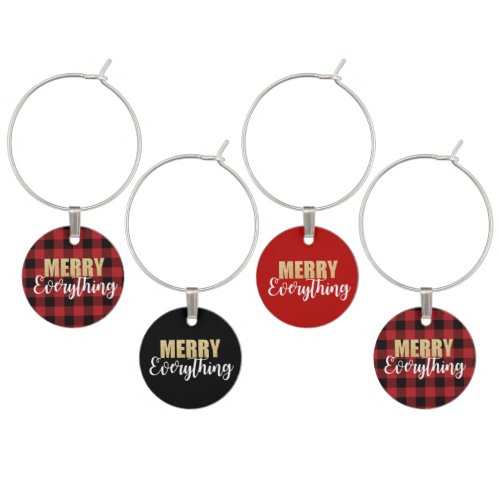 Merry Everything Themed Wine Charms