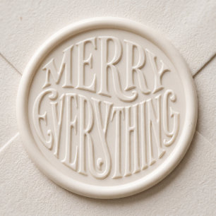 Merry Everything Typography Christmas Wax Seal Sticker