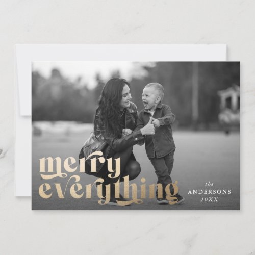 Merry Everything Typography Holiday Photo Card