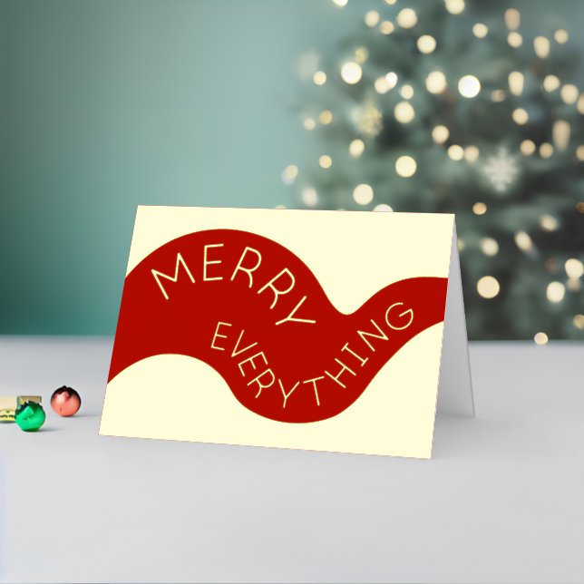 Merry Everything Typography Holiday Red Gold Foil (Holiday In Situ 2)