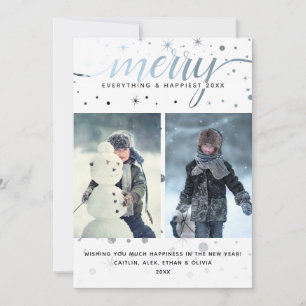 MERRY Everything with Color-Matching Typography Holiday Card