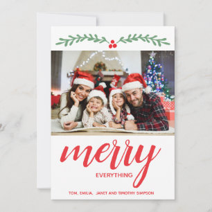 Merry Everything Xmas Christmas Photo Greeting Card