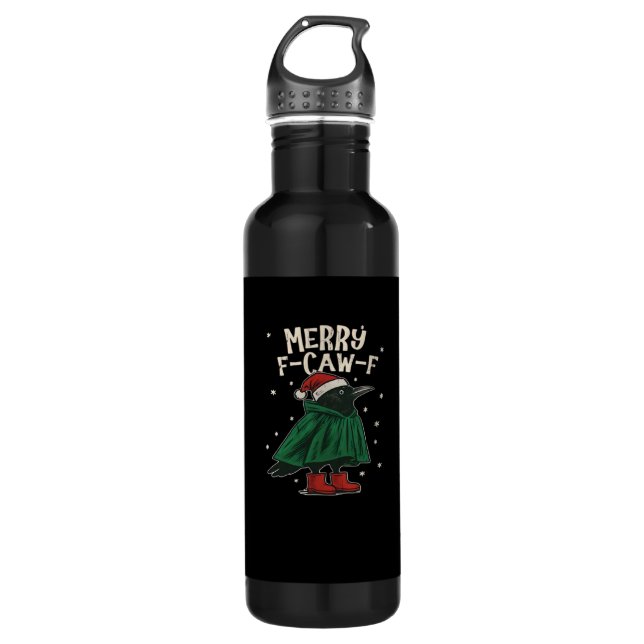 Merry F-Caw-F Stainless Steel Water Bottle (Front)