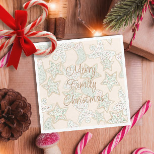 Merry Family Christmas Cookies Art Napkins