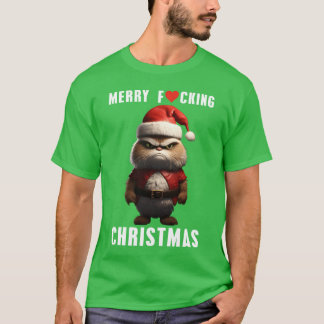 Merry fcking Christmas grim cat Christmas friend T-Shirt