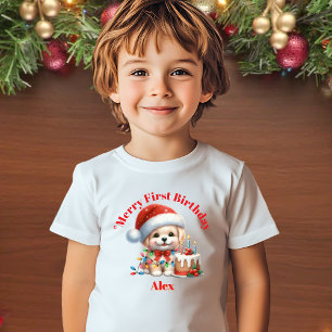 Merry First Birthday Christmas Baby Gift Baby T-Shirt