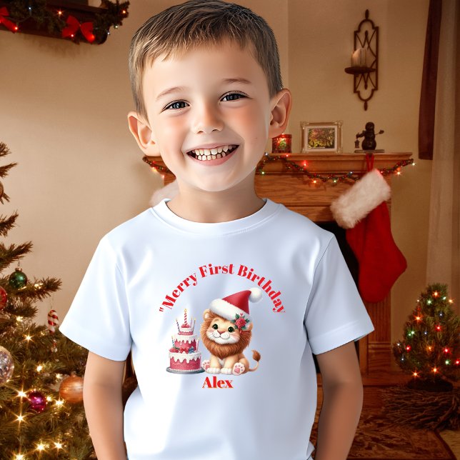 Merry First Birthday Christmas Baby Gift Baby T-Shirt (Creator Uploaded)