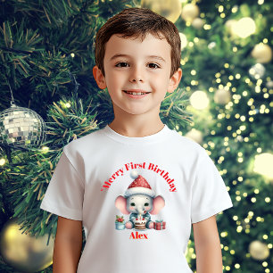 Merry First Birthday Christmas Baby Gift Baby T-Shirt