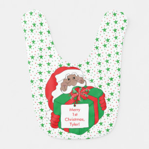 Merry First Christmas Baby Bib