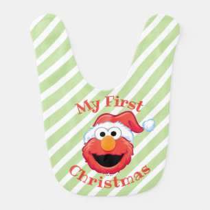 Merry First Christmas Elmo Baby Bib
