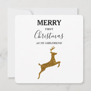 Merry First Christmas Girlfriend Xmas Card
