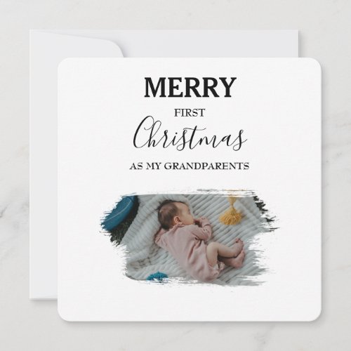 Merry First Christmas Grandparents 2 Baby Photos