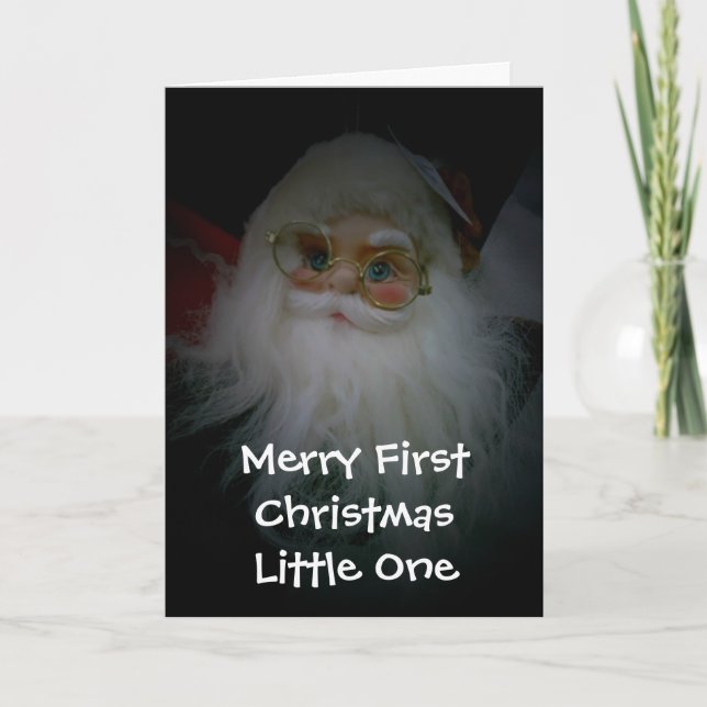 Merry First Christmas Little One (Santa Claus) Holiday Card (Front)