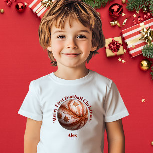 Merry First Football Christmas Baby Gift T-Shirt
