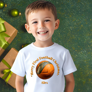 Merry First Football Christmas Baby Gift T-Shirt