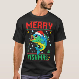Merry Fishmas B Fish Fishing Christmas  T-Shirt