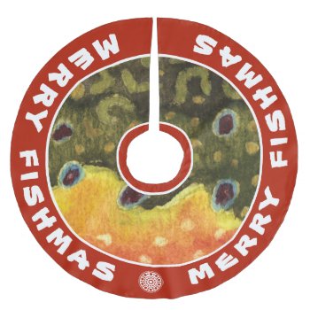 Merry Fishmas Brown Trout Fisherman's Brushed Polyester Tree Skirt by TroutWhiskers at Zazzle